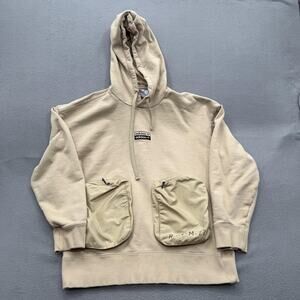 Adidas Originals Hoodie Mens Small Beige Utility Zip Pocket Pullover Sweatshirt